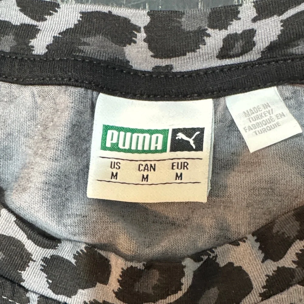 Puma Streetwear Black and Gray Leopard Print Men's Tee - Picture 2 of 9